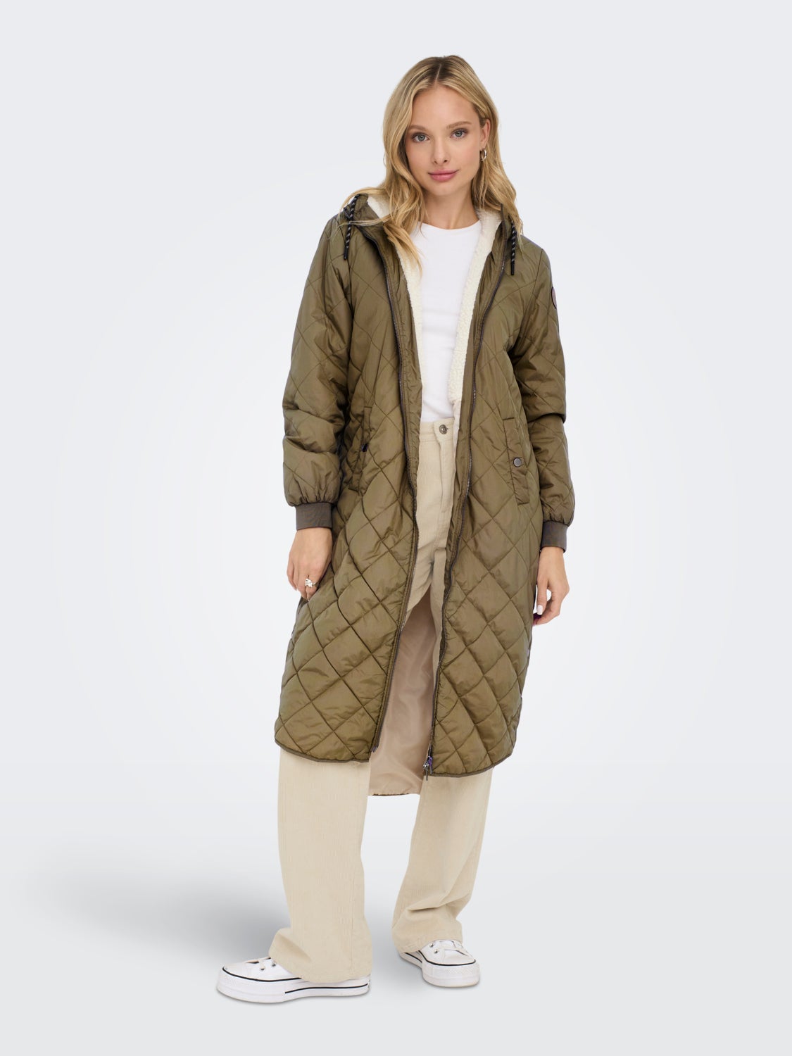 Long quilted coat