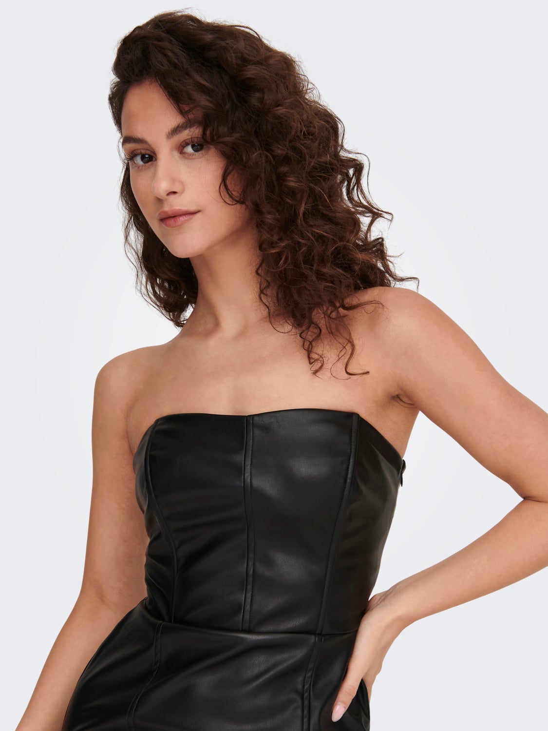 Faux Leather Tube Dress