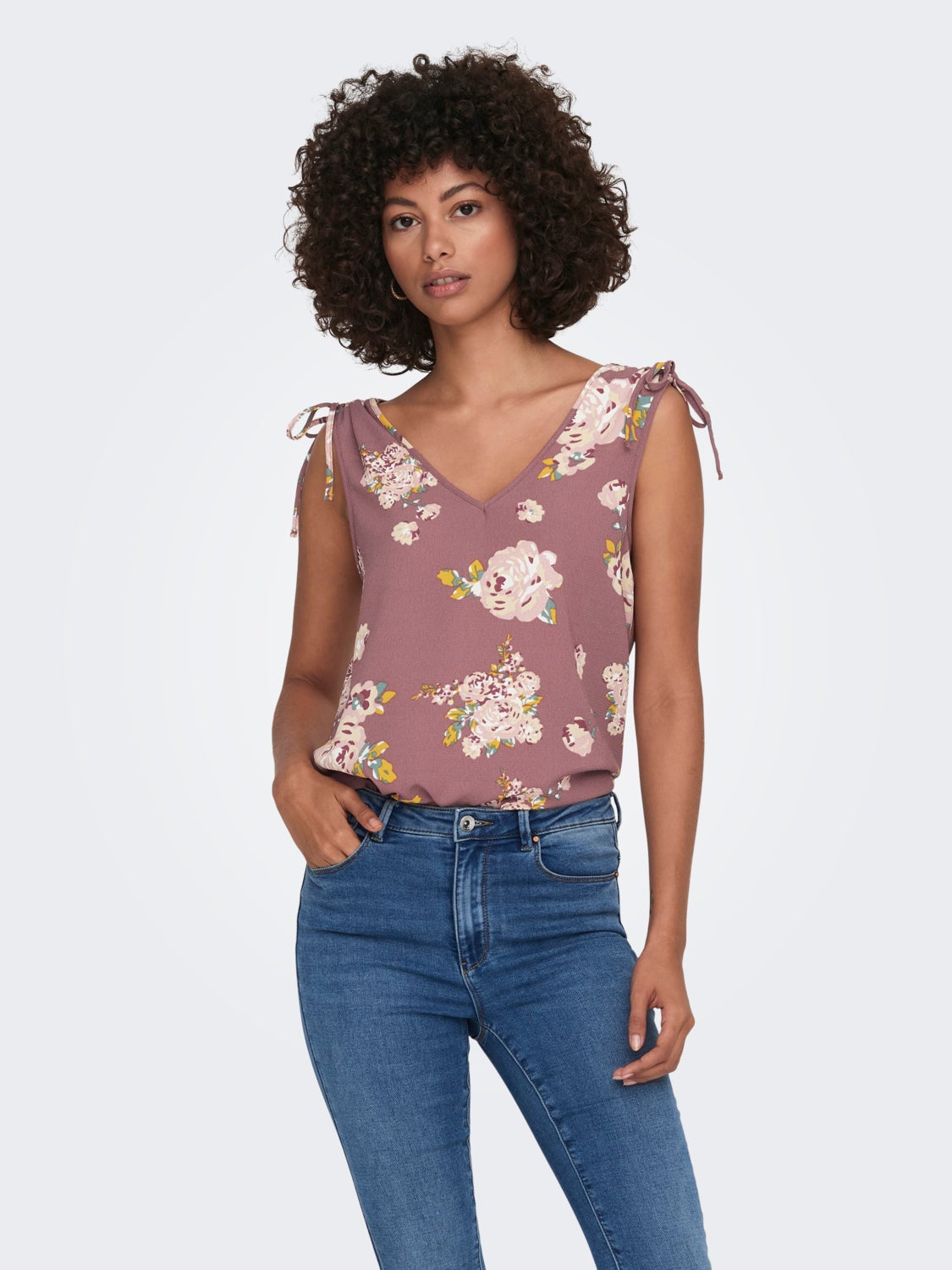 V-Neck Top With Strap Details