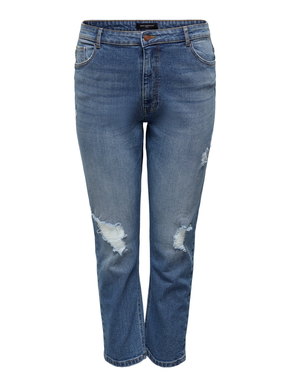 Curvy CAREneda Destoyed Ankle high waisted jeans