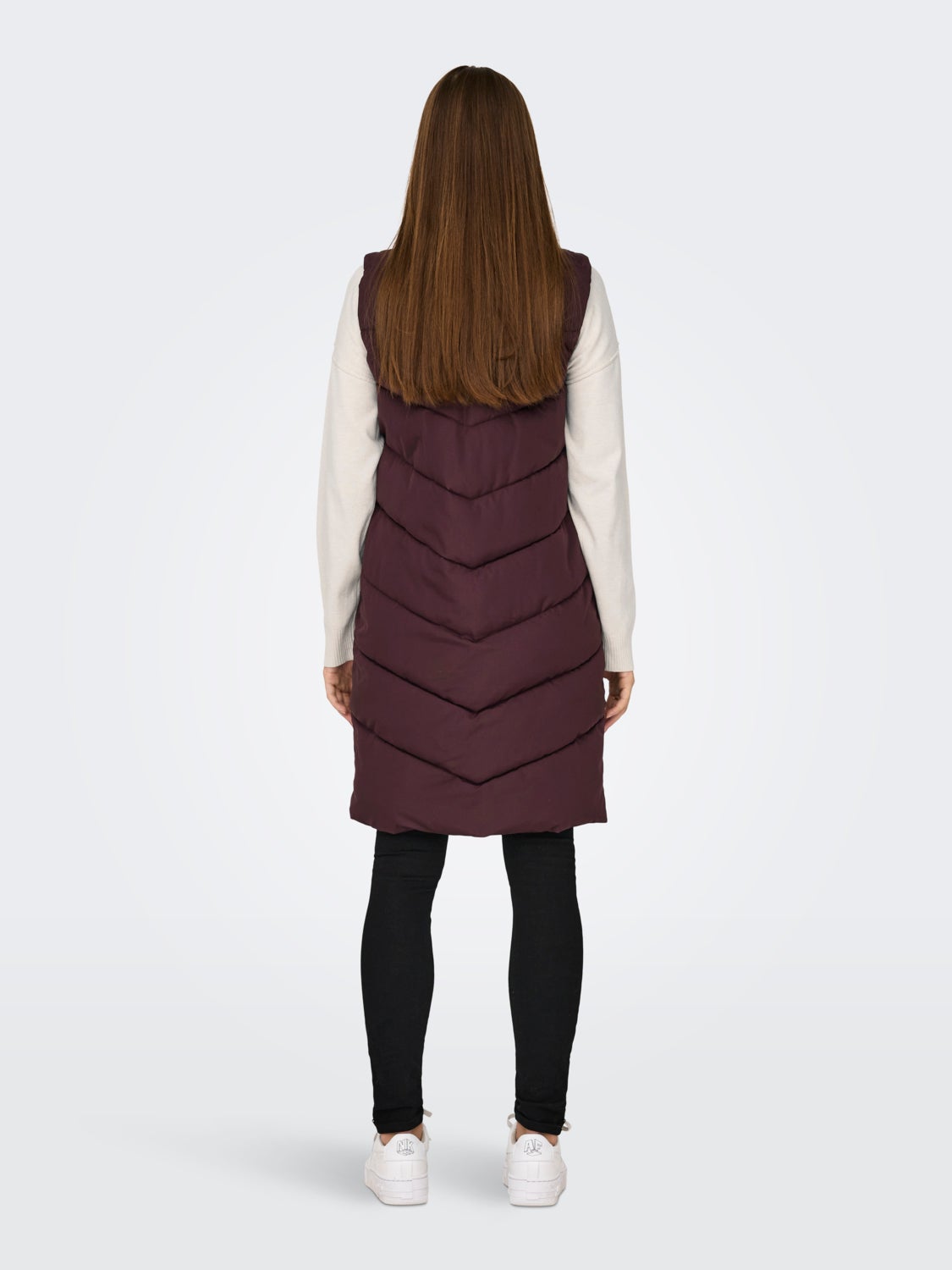 Long vest with high neck