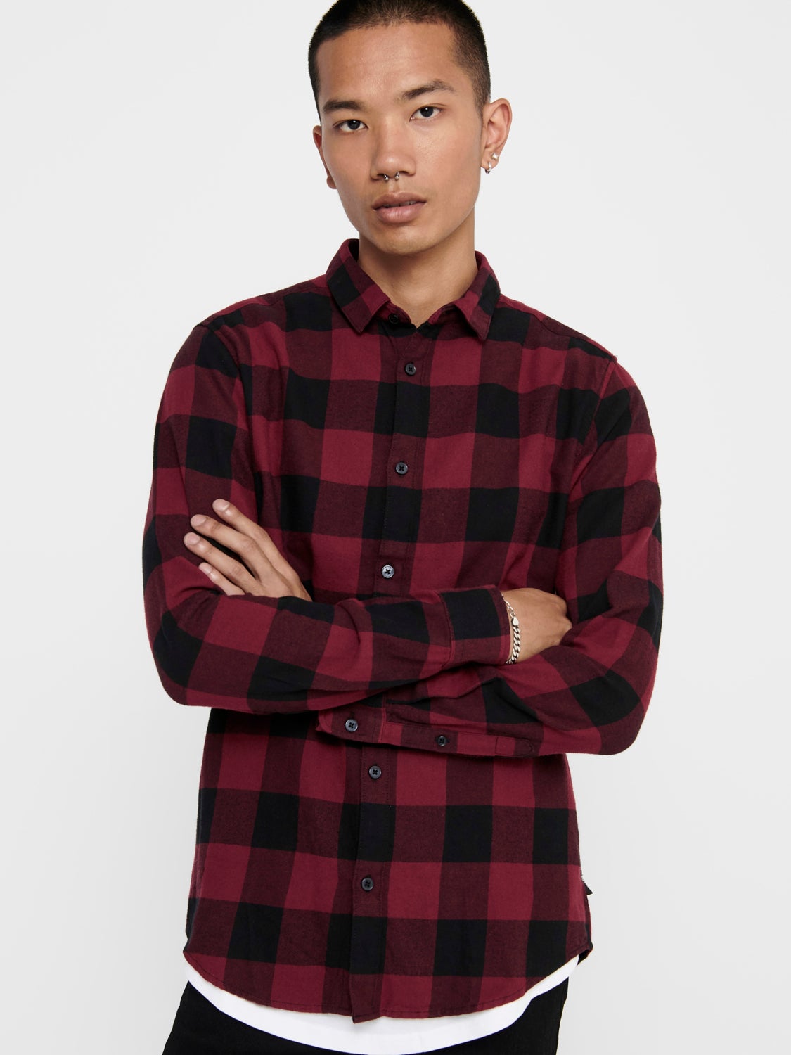 Slim fit checked shirt