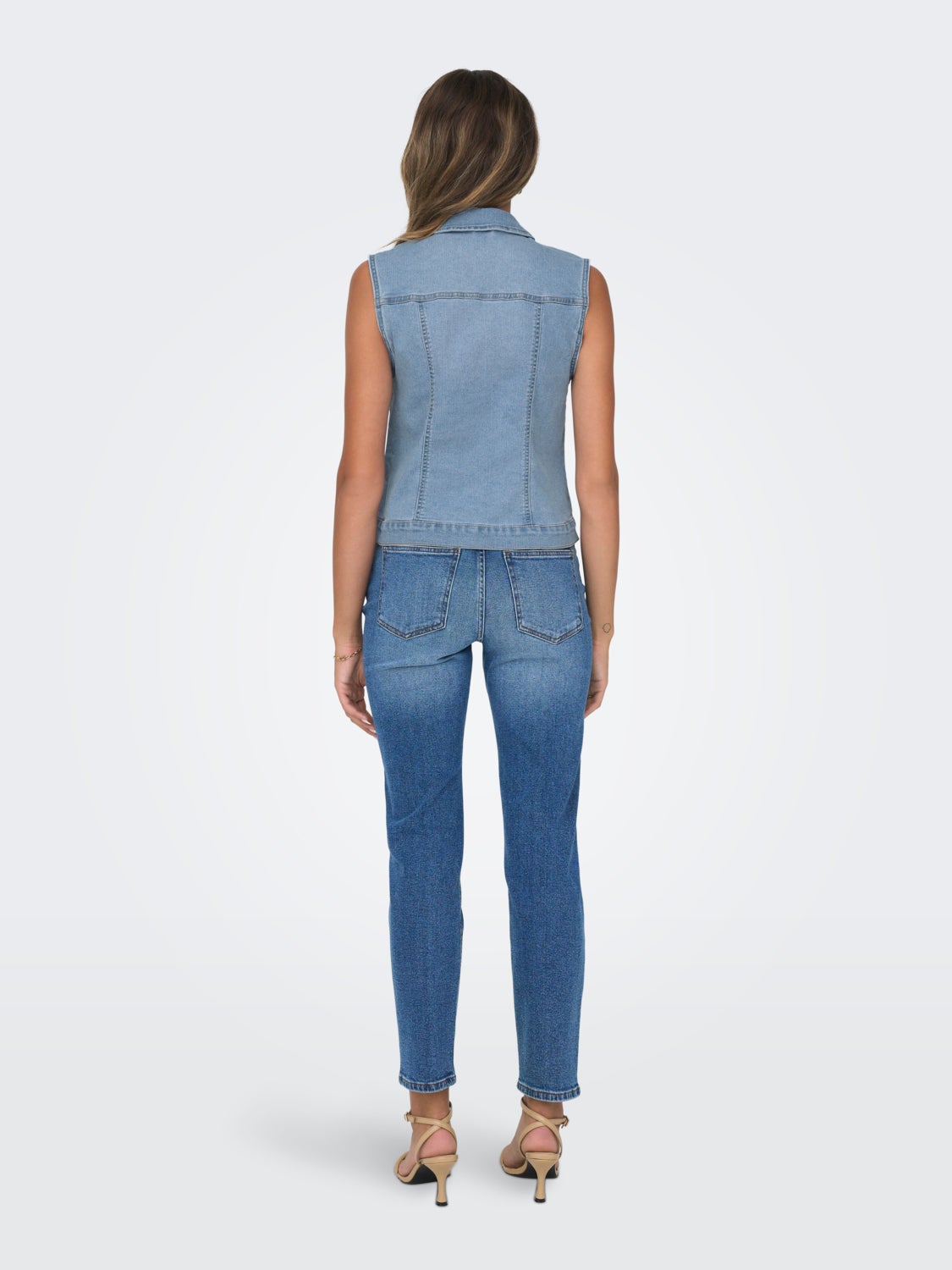 Denim jacket without sleeves