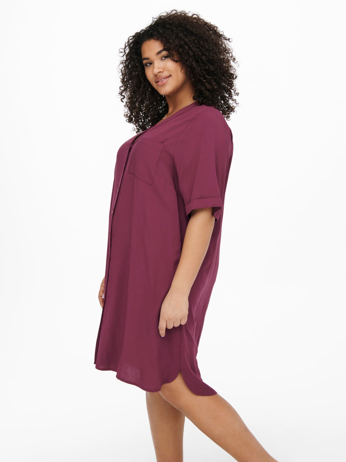 Curvy viscose Shirt Dress