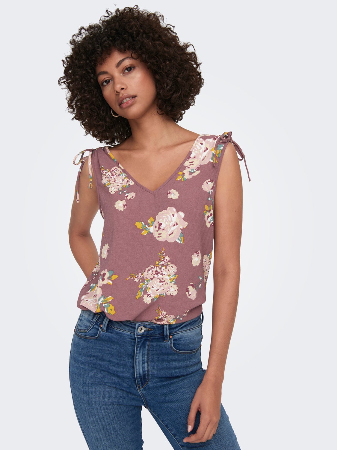 V-Neck Top With Strap Details