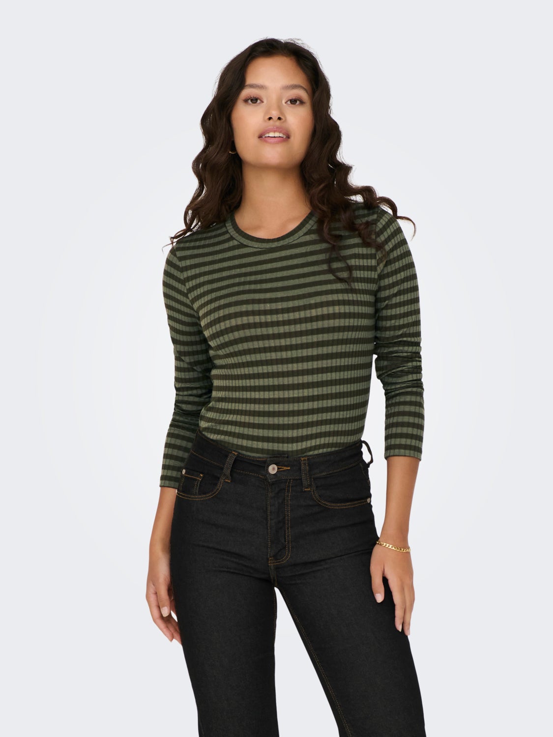 Striped Long Sleeves Top