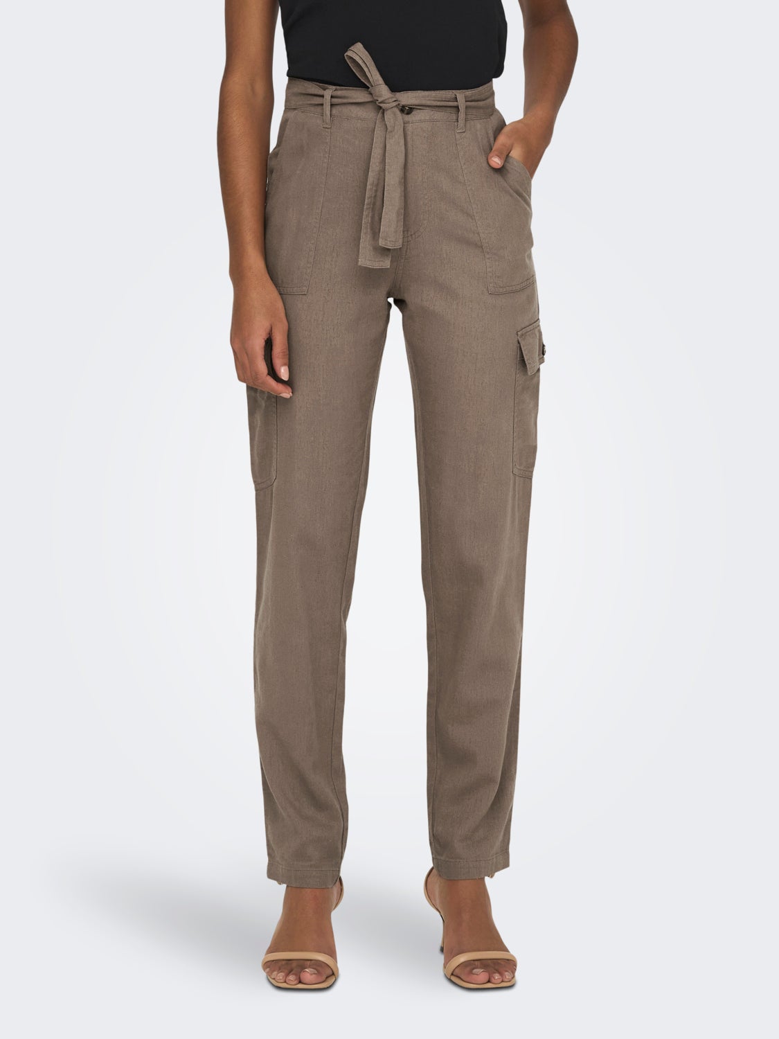 High waisted Cargo Pants With Belt