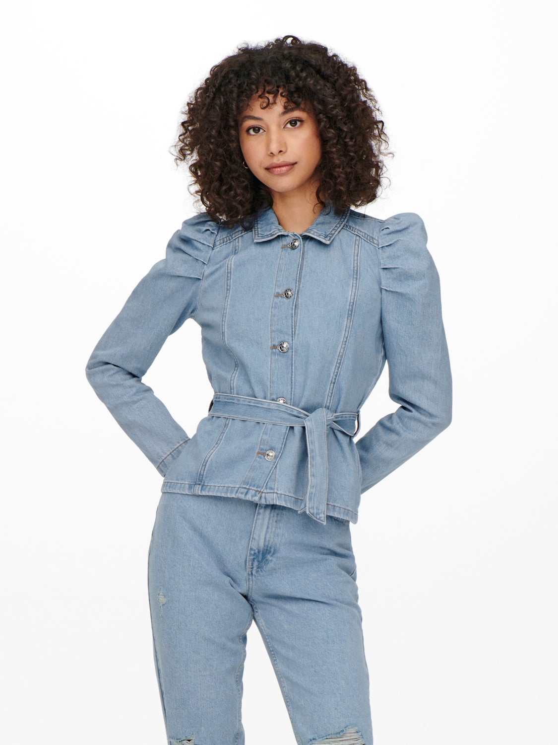 Puff Sleeve Denim Jacket