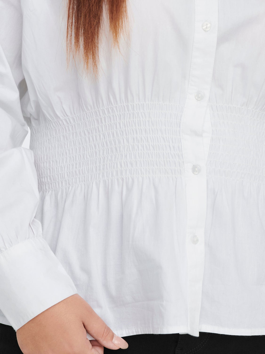 Curvy smock detail shirt