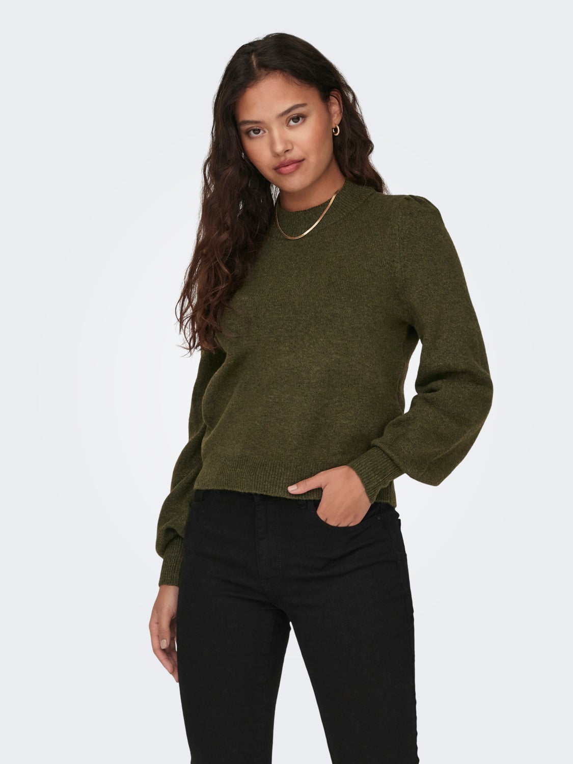 High neck knitted pullover