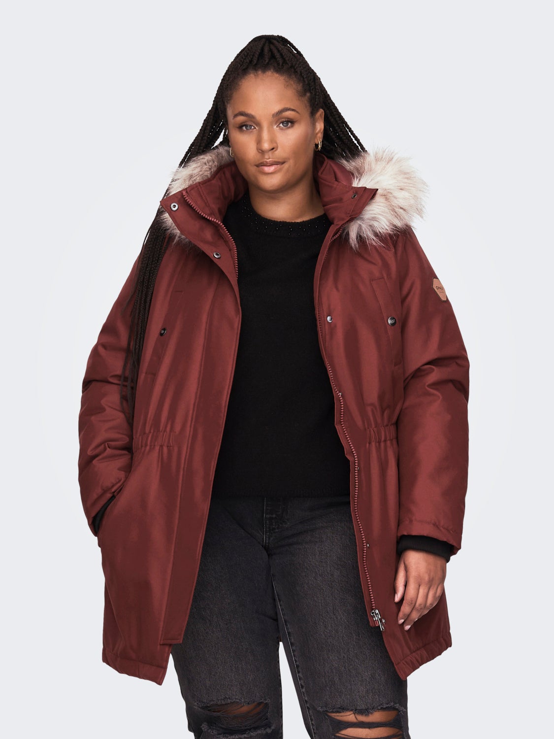 Curvy jacket with hood