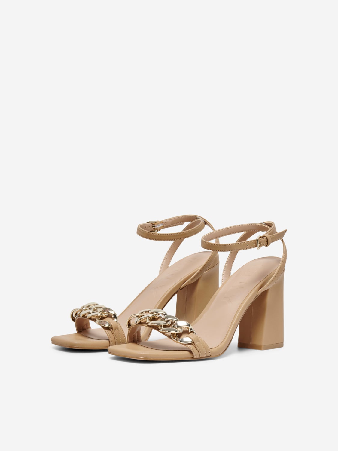 Faux leather heeled sandals