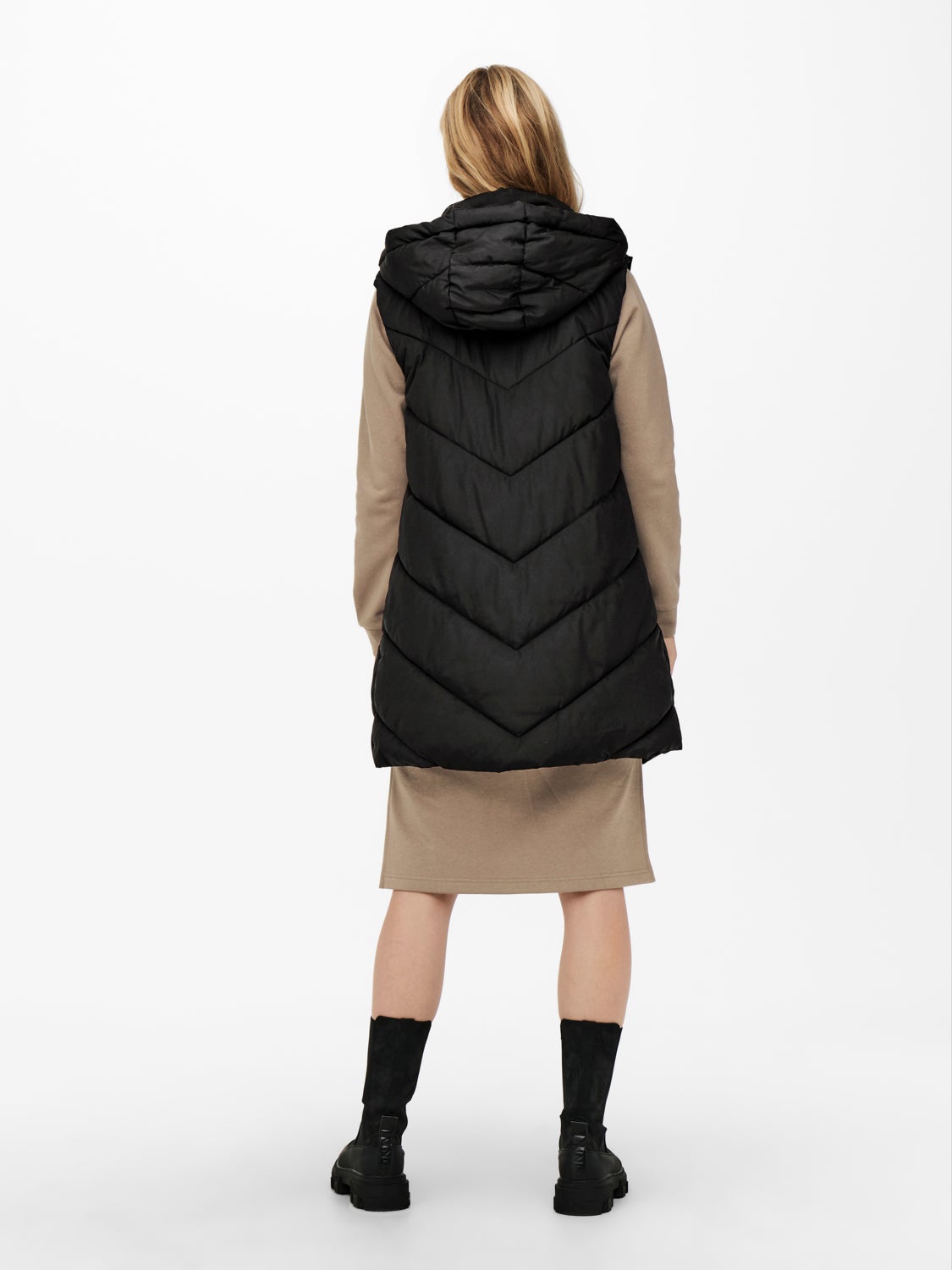Long hooded vest