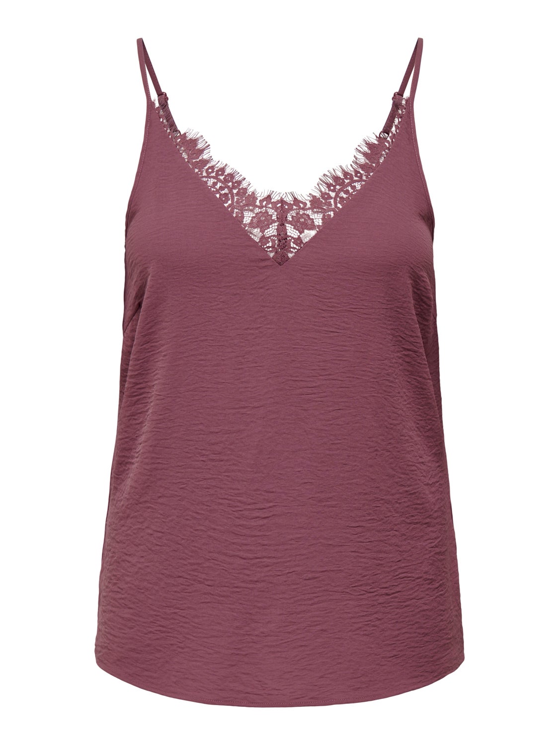 Curvy lace detailed strap top