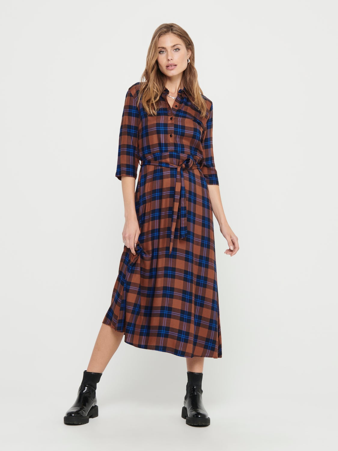 Checked Shirt dress