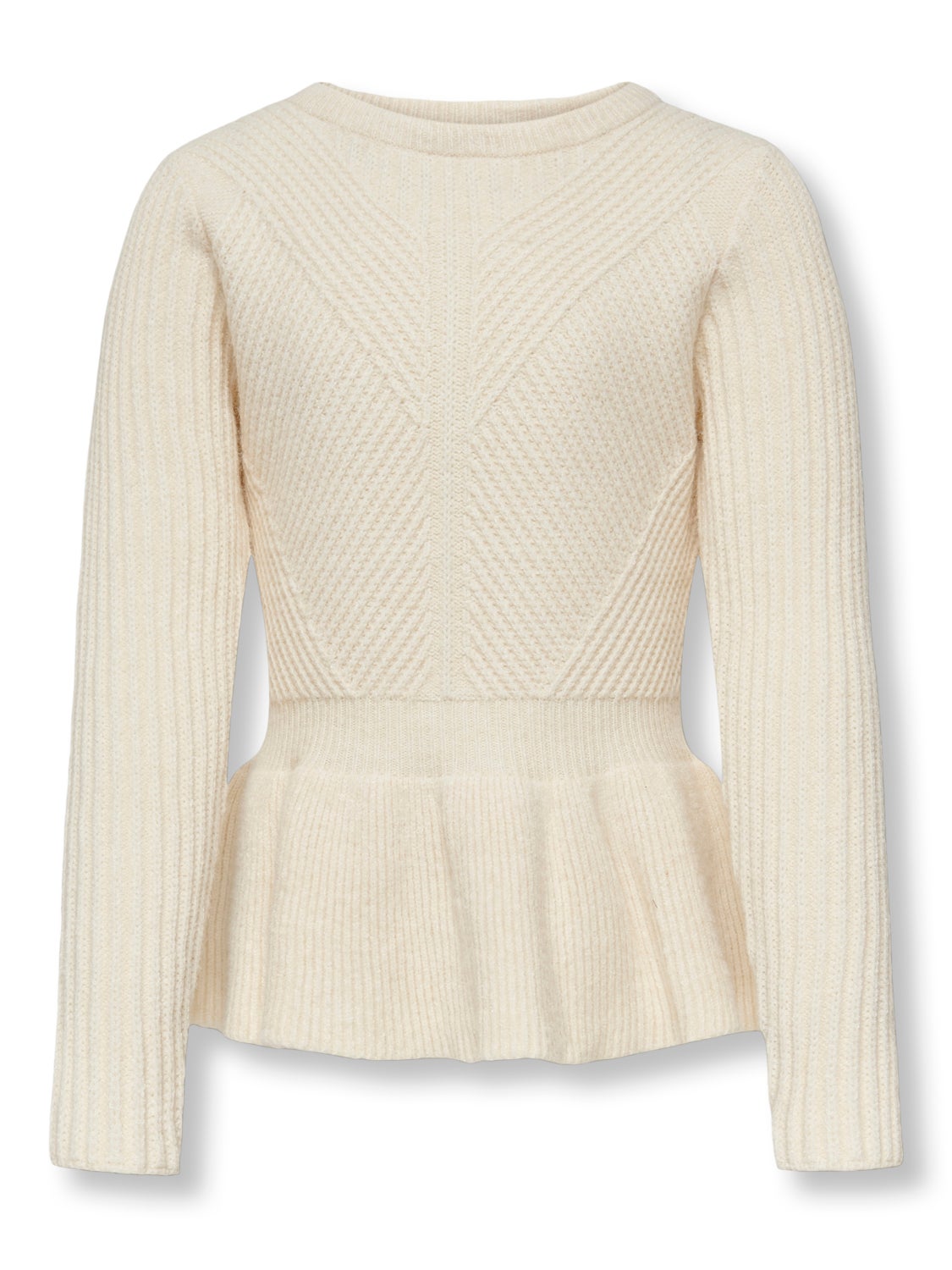 Knitted pullover with peplum detail
