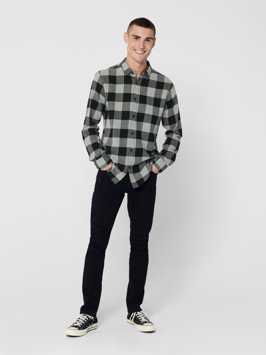 Slim fit checked shirt