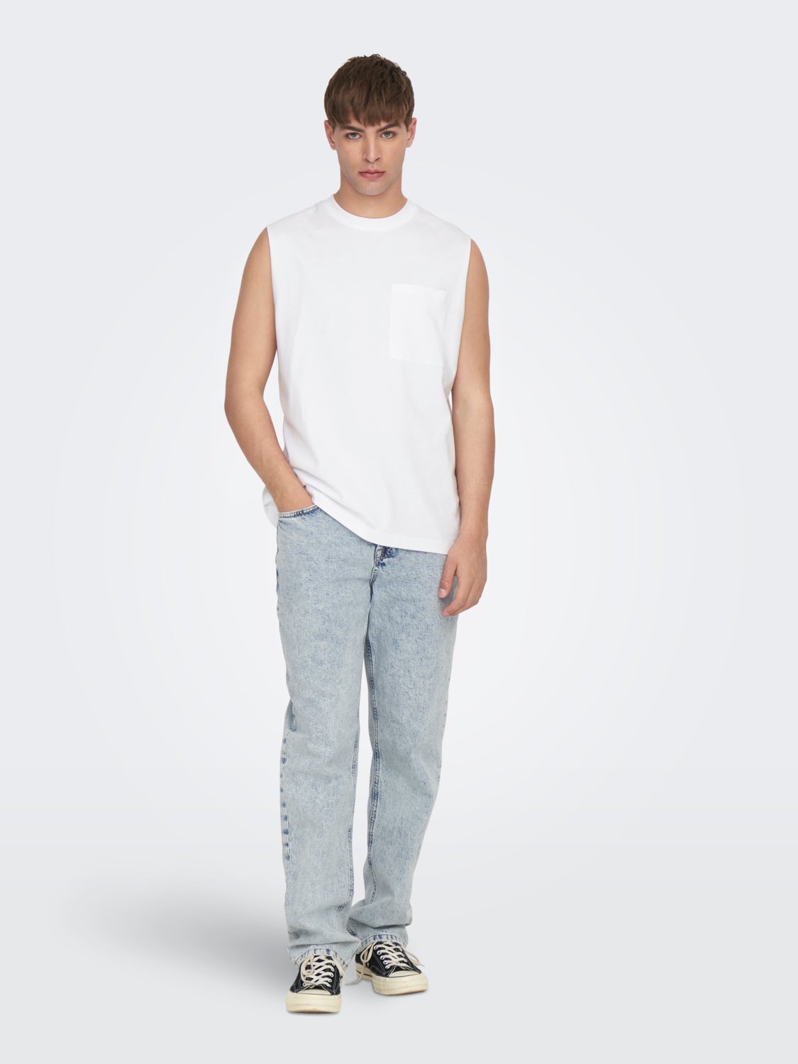 Relaxed Fit Sleeveless T-shirt
