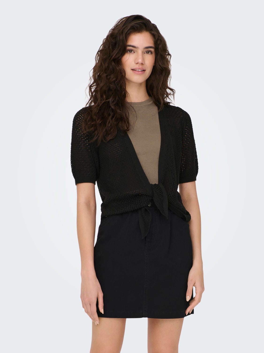 Knitted cardigan with knot detail