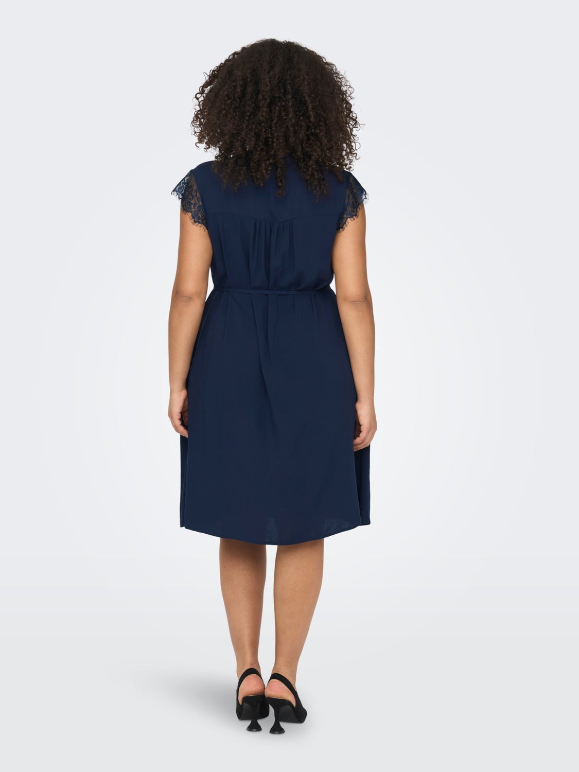 Midi Curvy v-neck viscose dress
