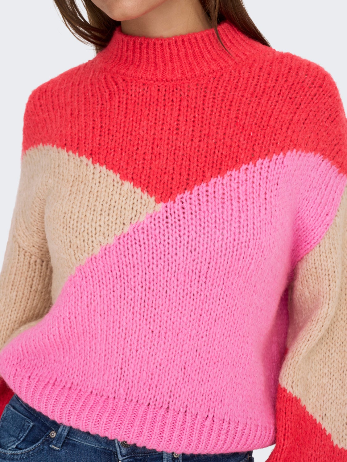 High-neck knitted pullover