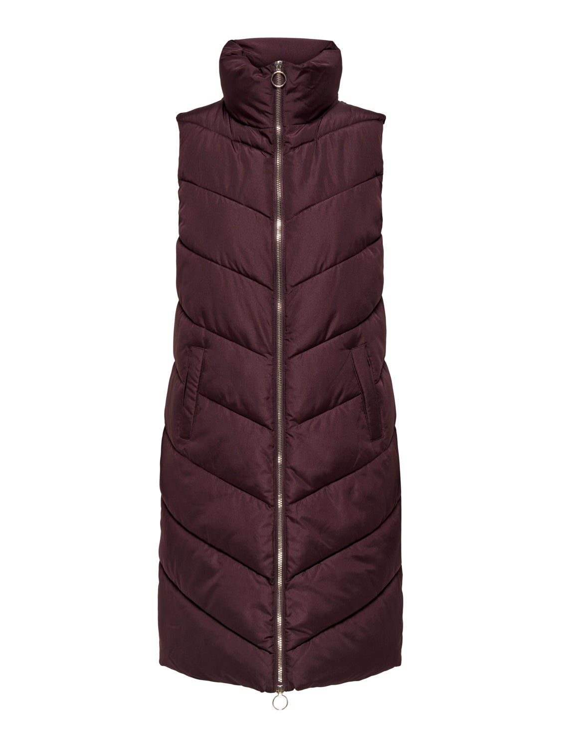 Long vest with high neck