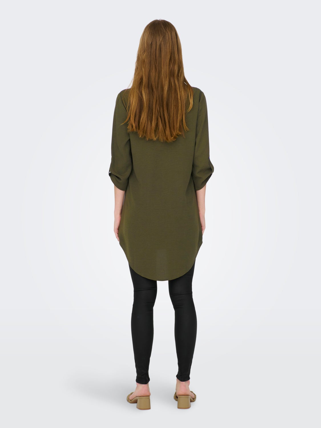 Mini shirt dress with china collar