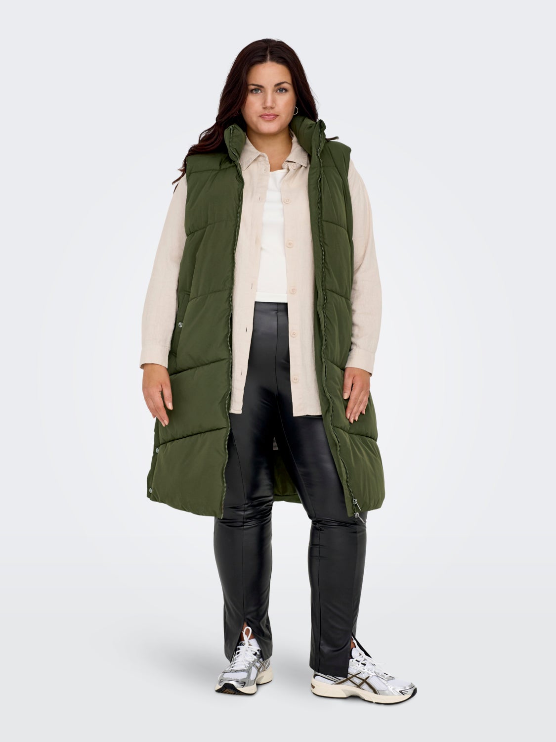 Curvy long puffer gilet