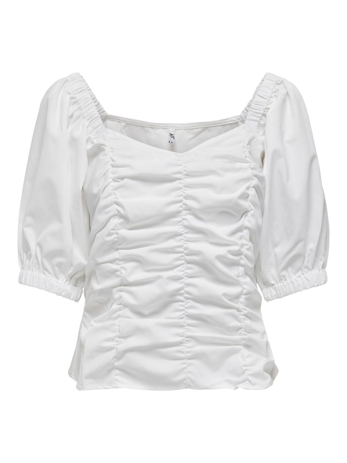 Ruching Top with Puff Sleeves