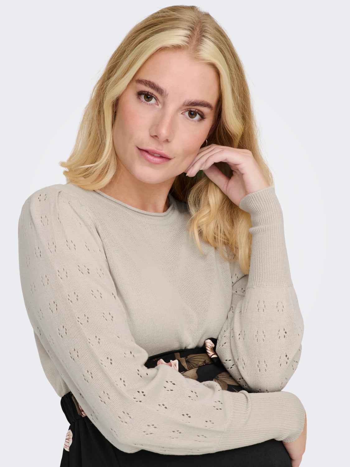 Mama puff sleeves Knitted Pullover
