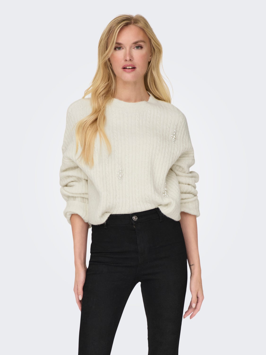 Embellished knitted pullover