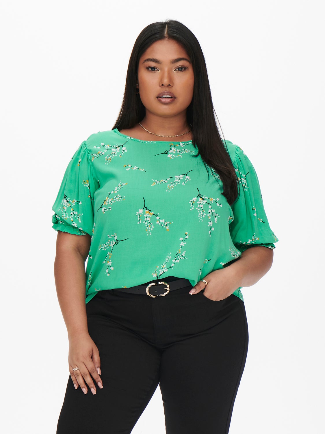 Curvy viscose Short Sleeved Top