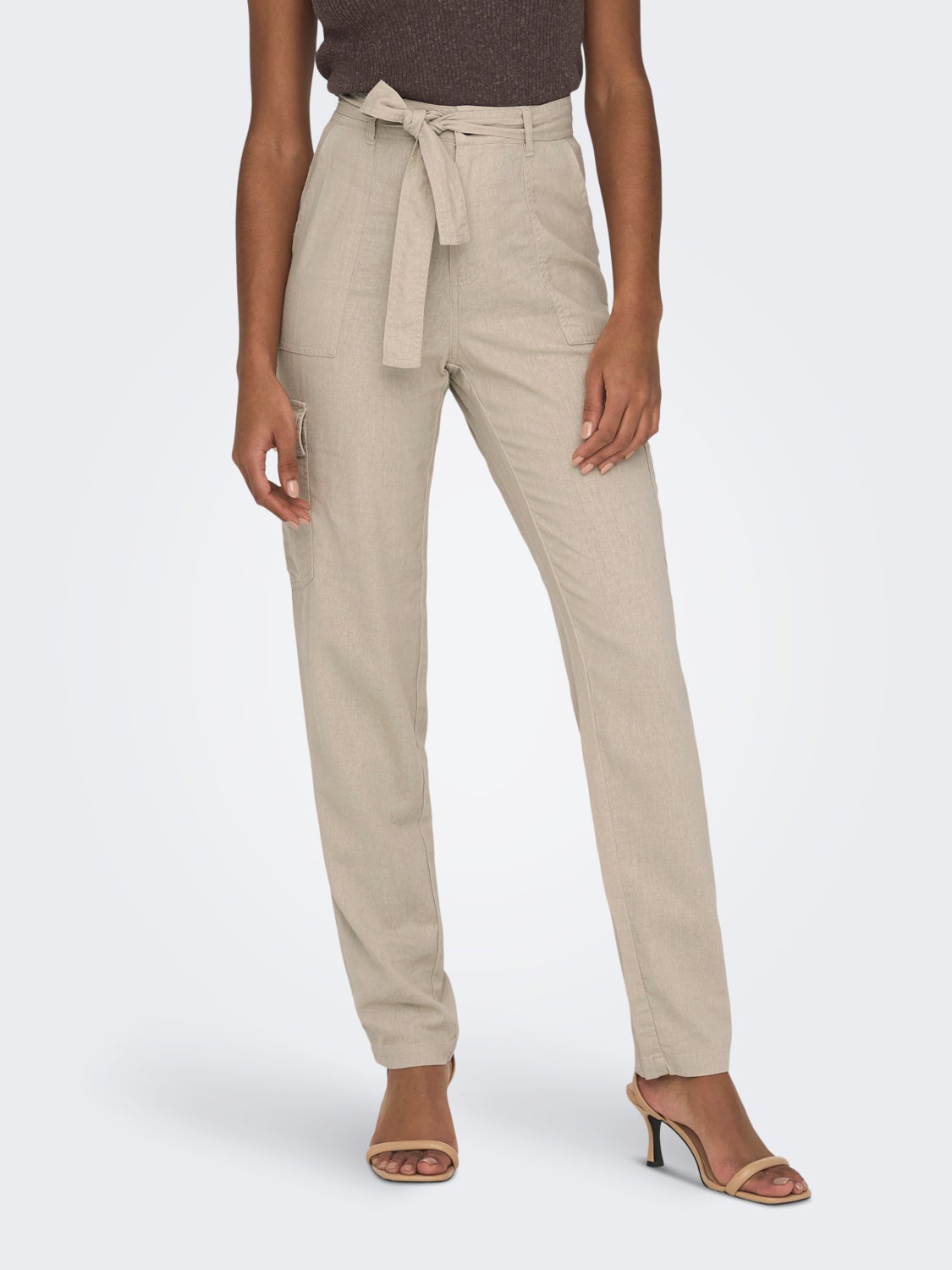 High waisted Cargo Pants With Belt