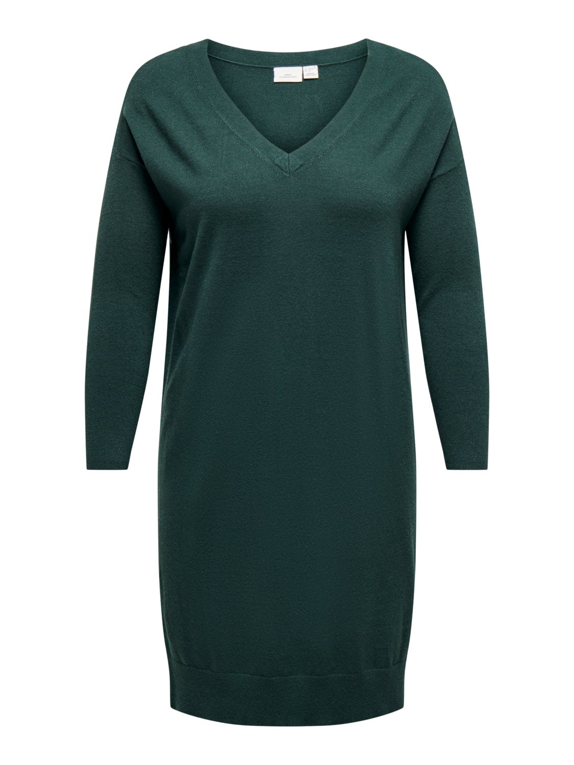 Curvy v-neck knitted dress