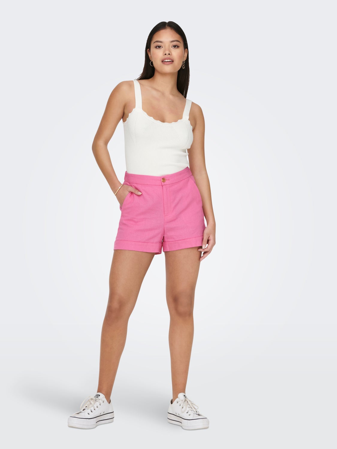 High waisted Linen Shorts