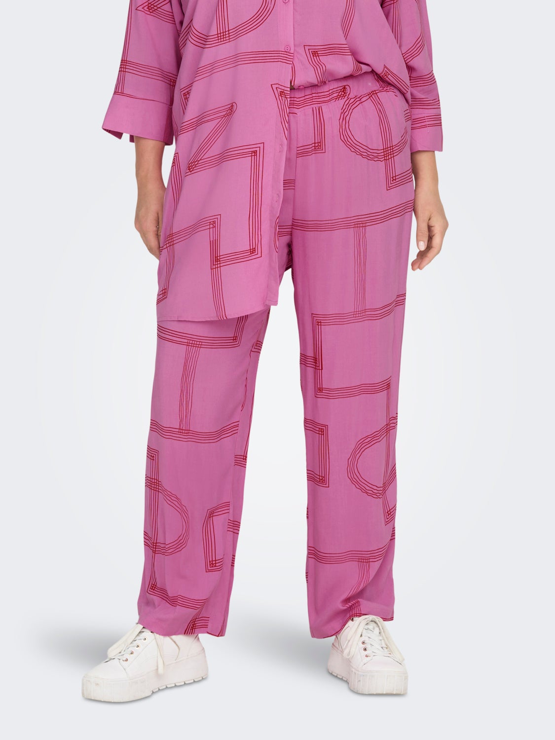 Curvy printed trousers