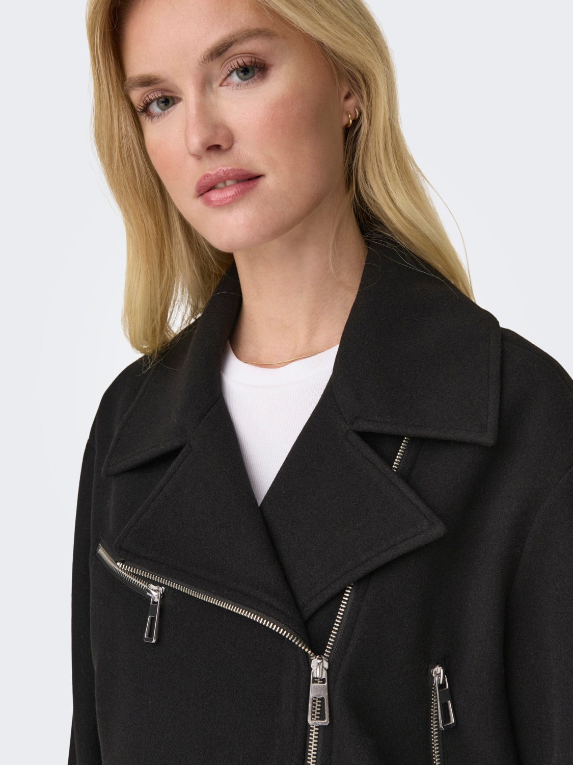 Leather look biker jacket