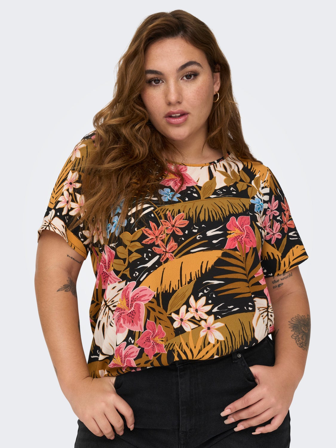 Curvy printed top