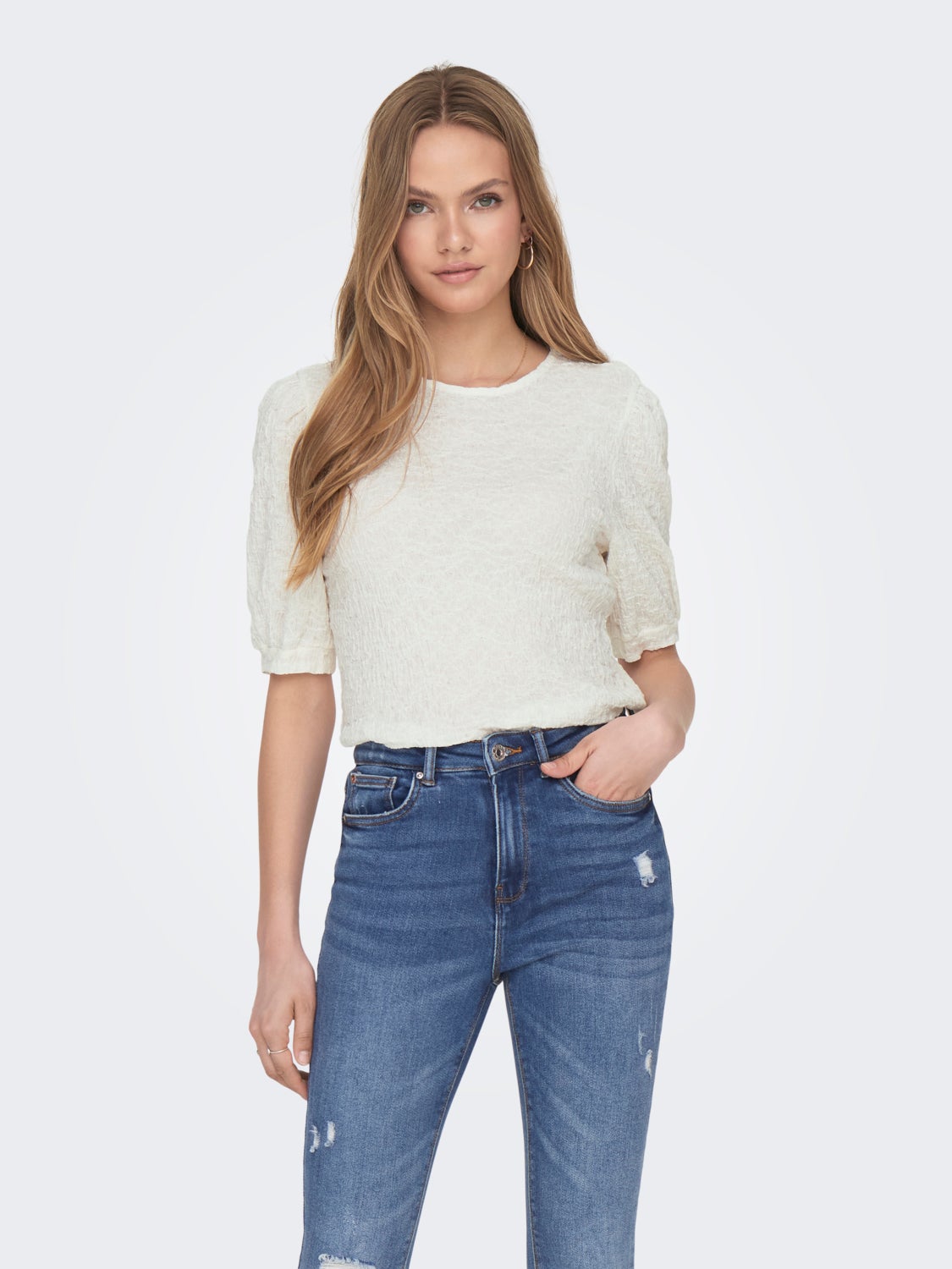 o-neck top with 2/4 sleeves