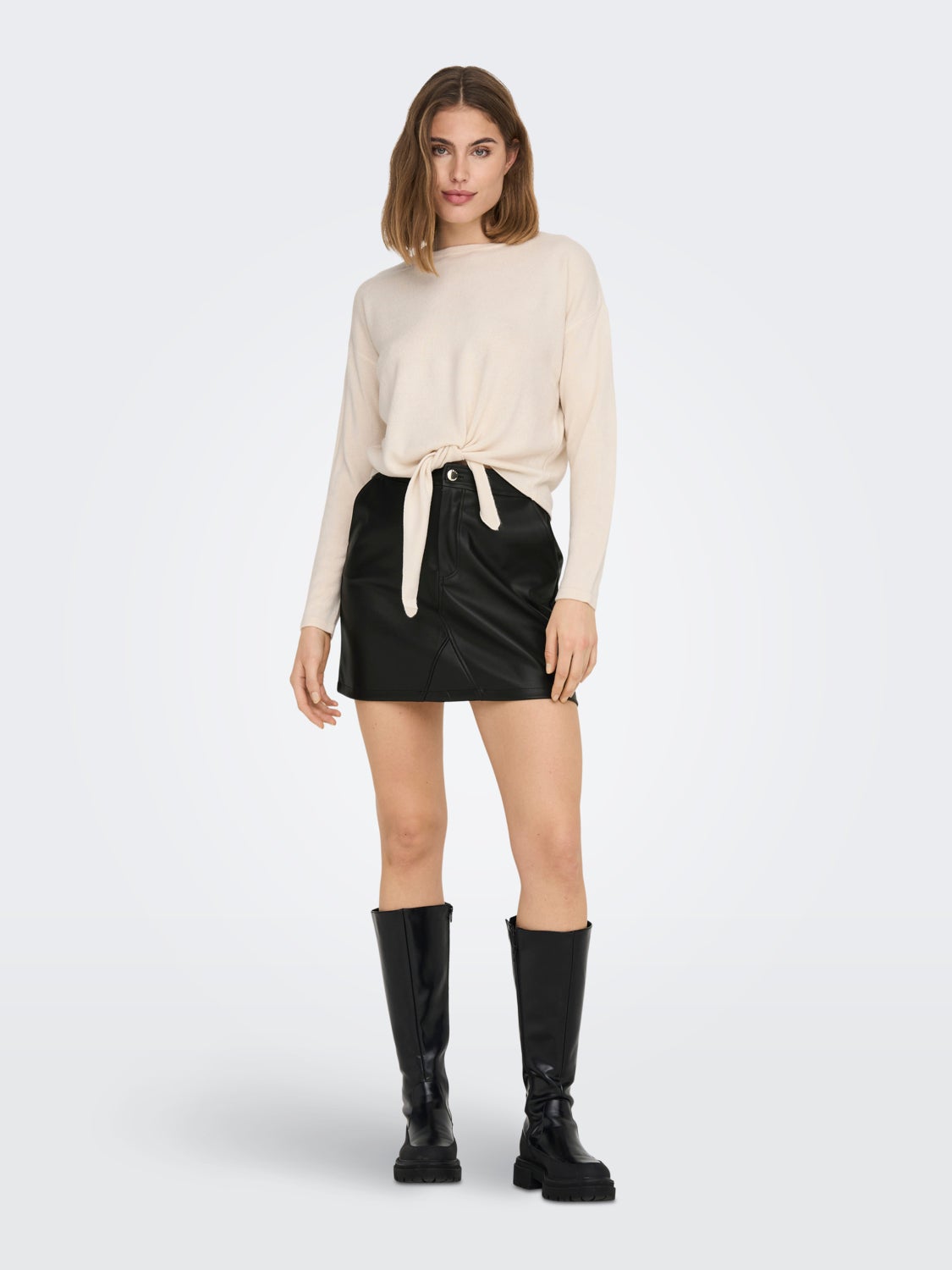 Faux Leather Mini Skirt