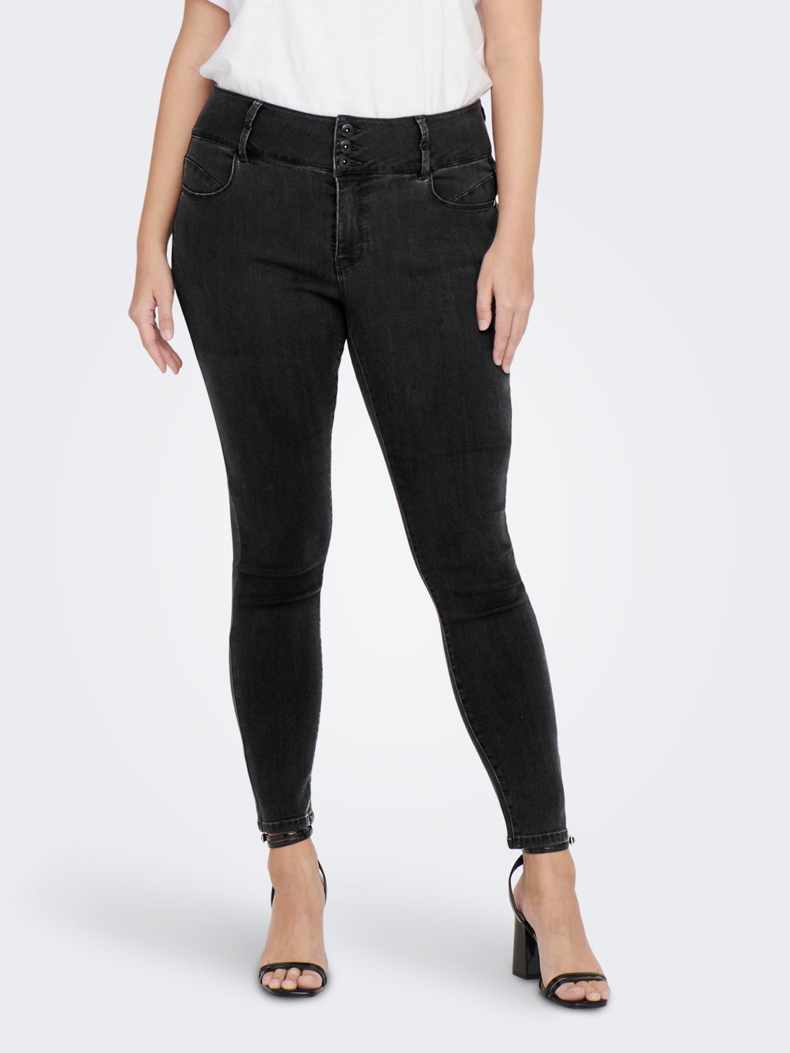 CARANNA HW SK ANK JEANS BLACK WASH