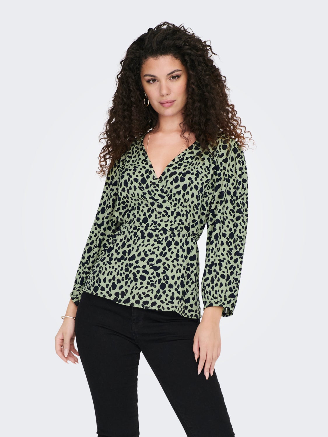 Printed v-neck top