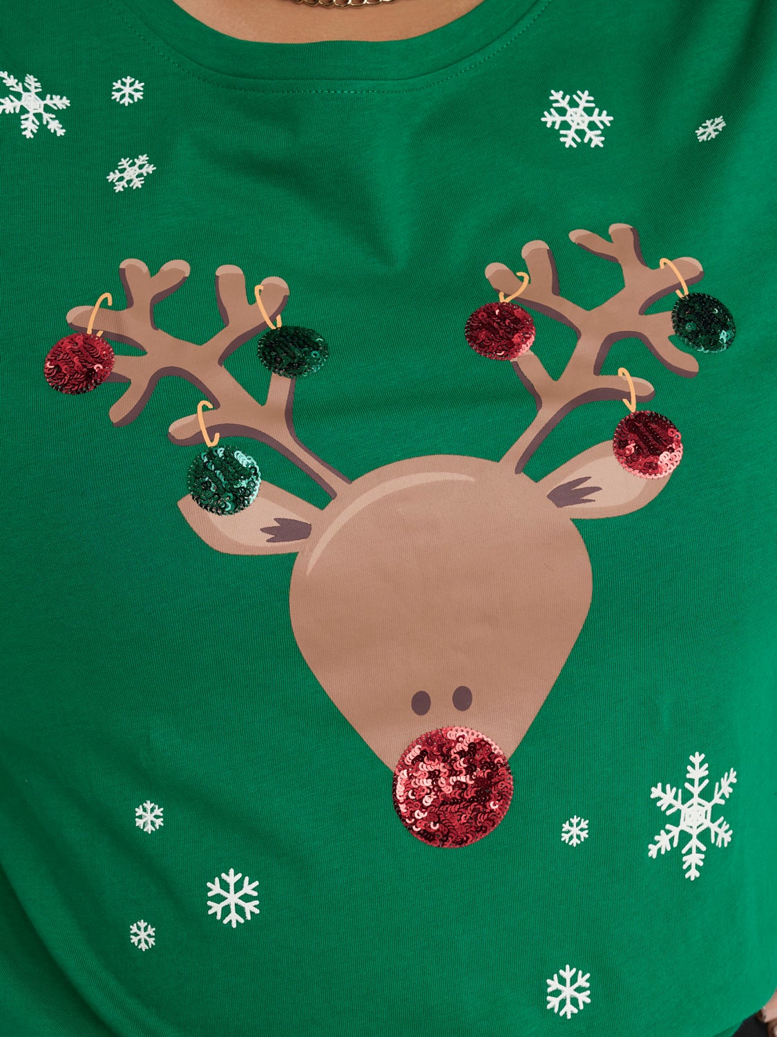 Curvy christmas detailed t-shirt