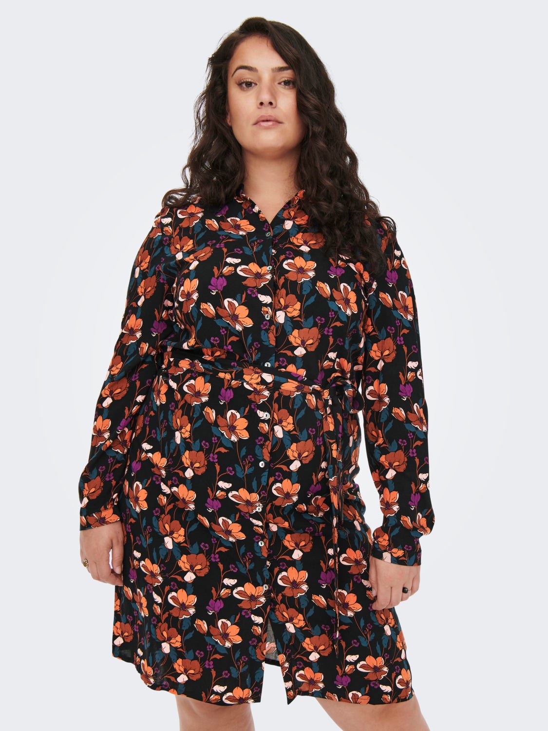Curvy patterned Shirt dress
