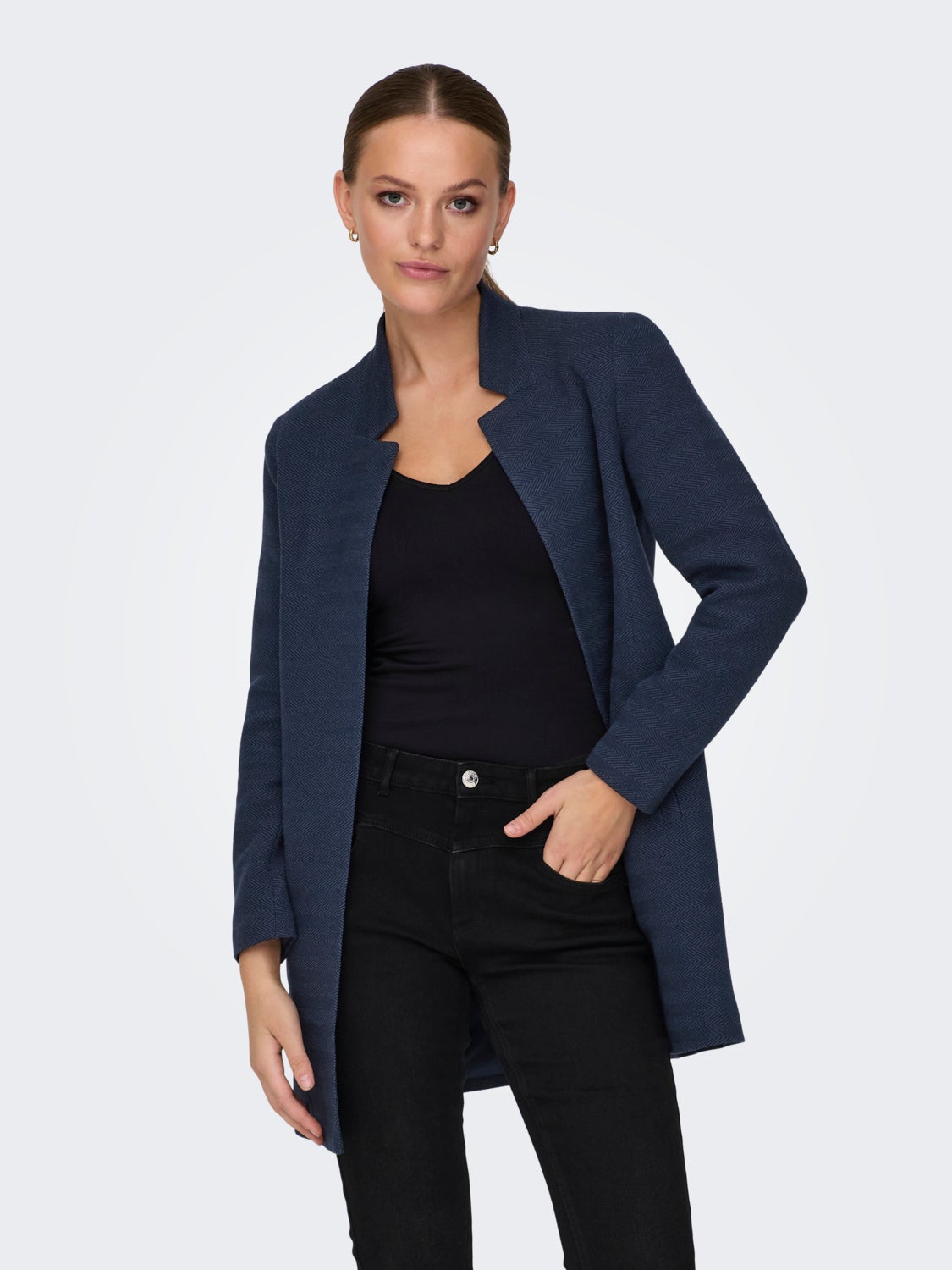 Coat with high collar