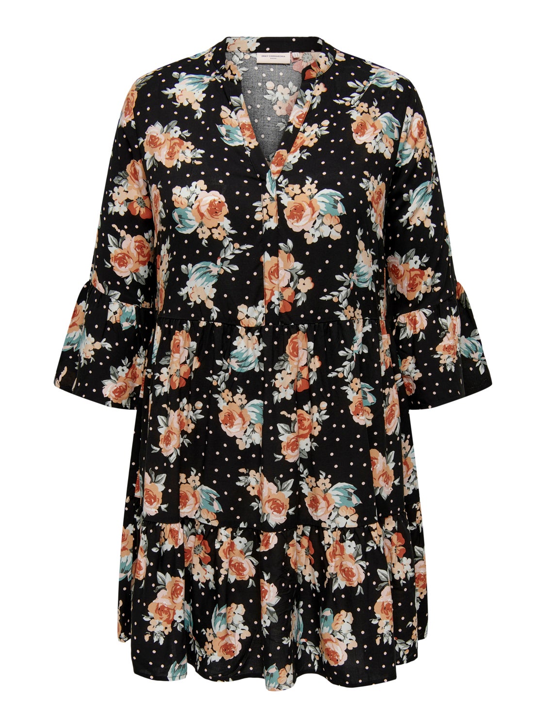 Curvy 3/4 Sleeve Tunic viscose Dress