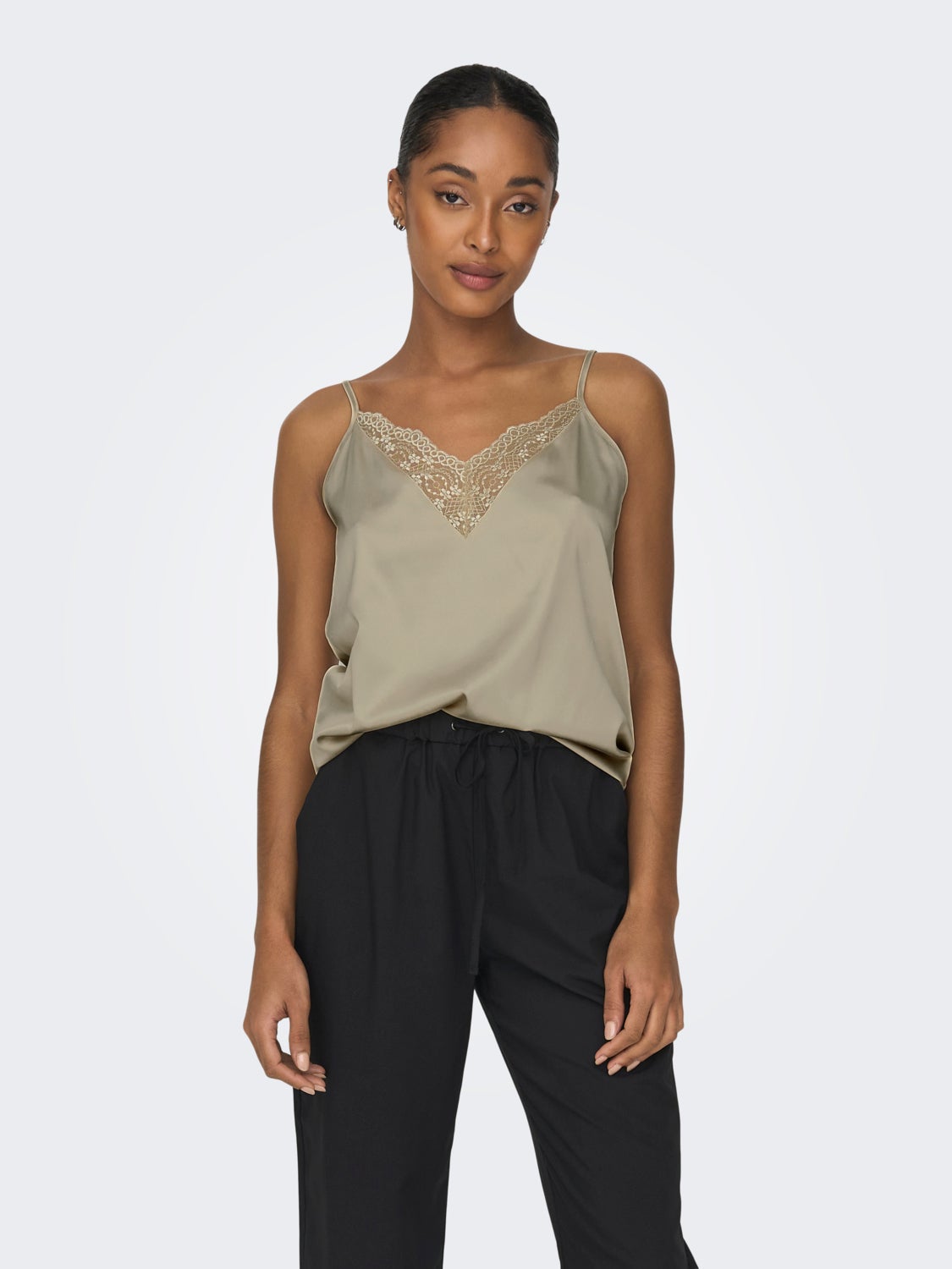 Singlet Top With Lace Details
