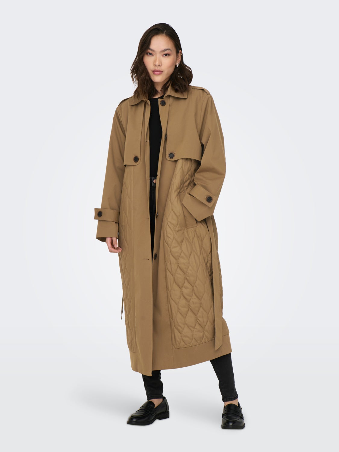 Quilted trench coat