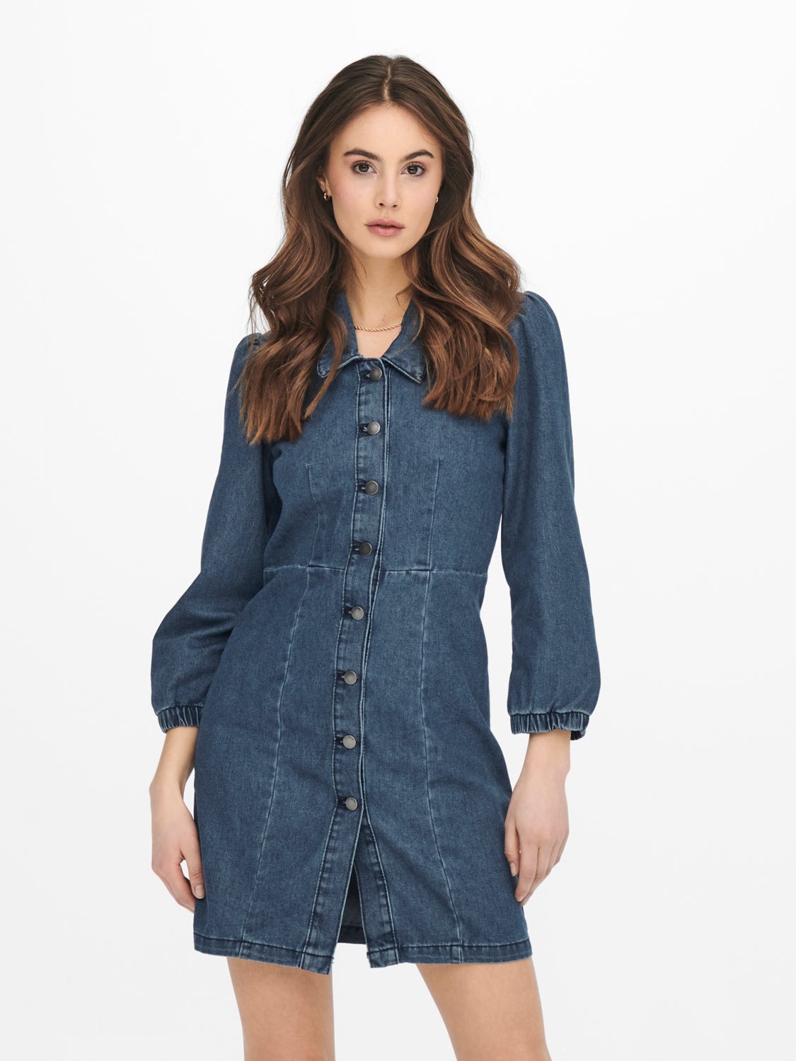Puff sleeve Denim Dress
