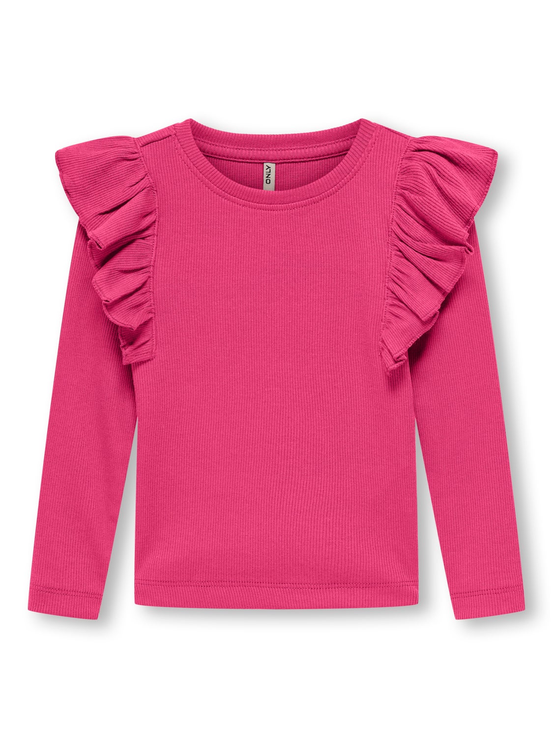 O-neck top with ruffles